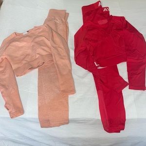 gym sets red and peach